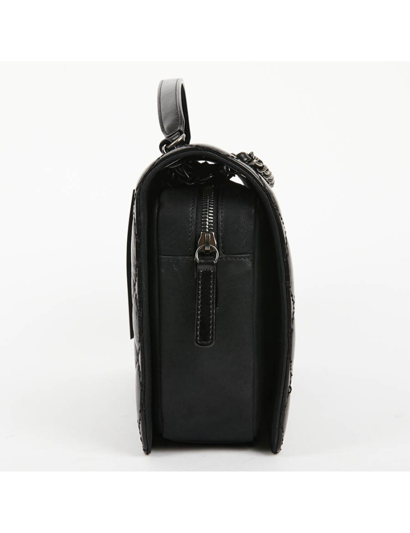 Sac CHANEL cuir vieilli et suède noir