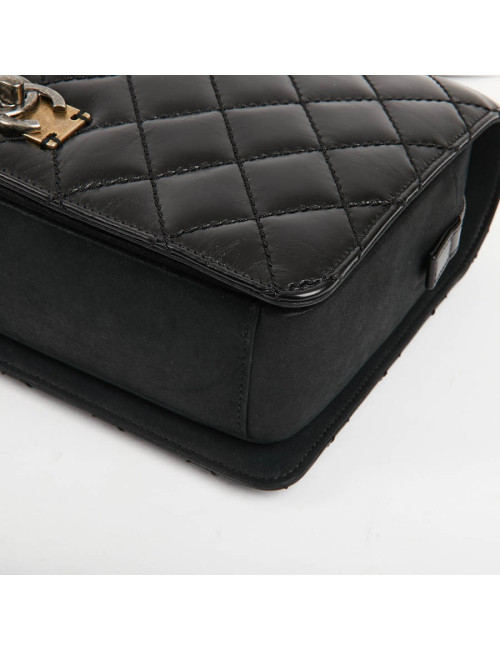 Sac CHANEL cuir vieilli et suède noir