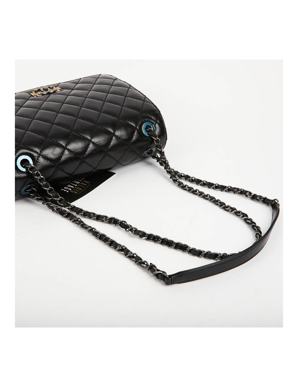 Sac CHANEL cuir vieilli et suède noir