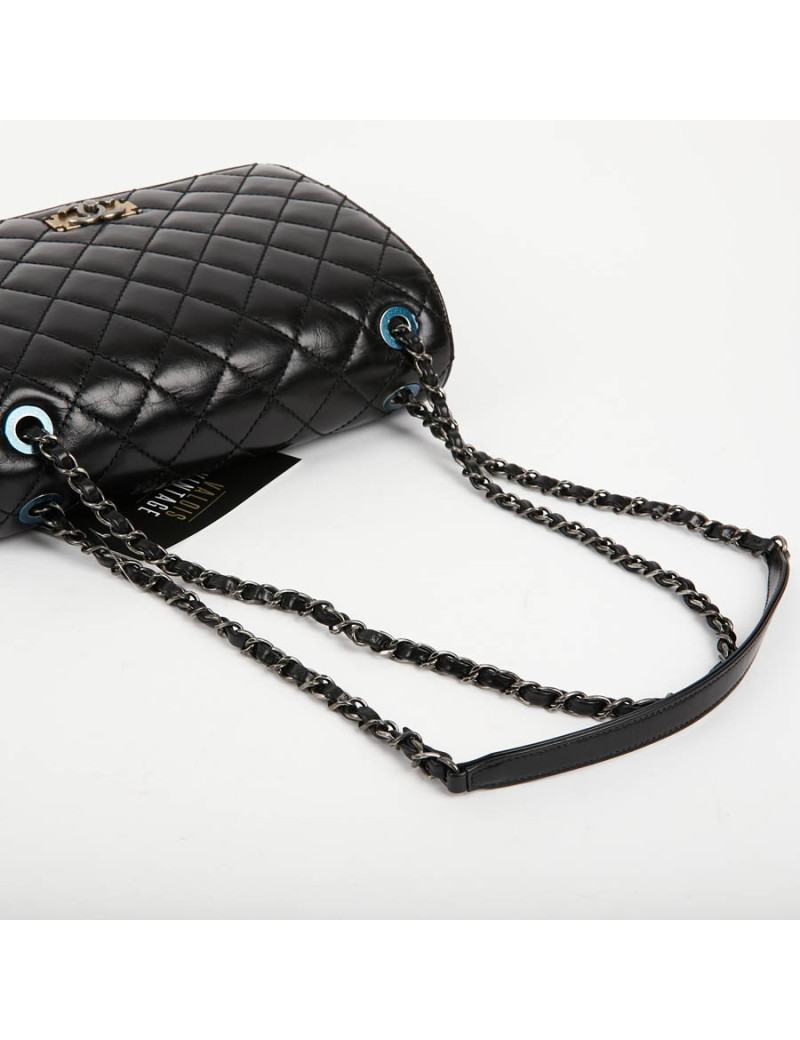 Sac CHANEL cuir vieilli et suède noir