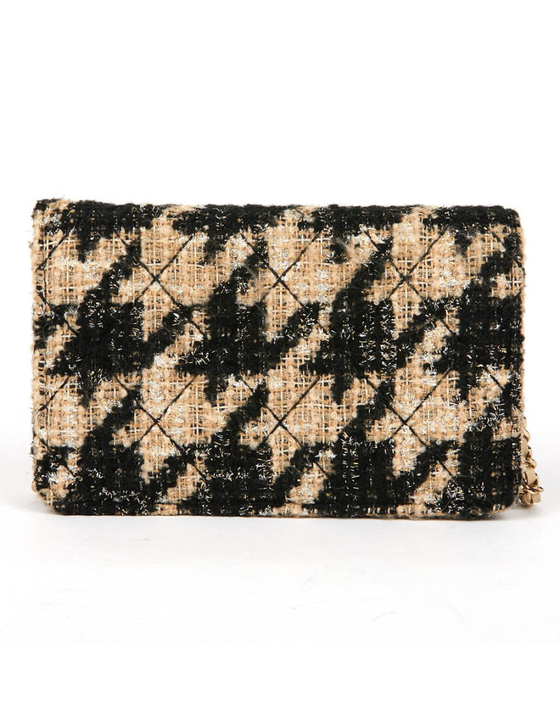 Sac en tweed CHANEL beige et noir