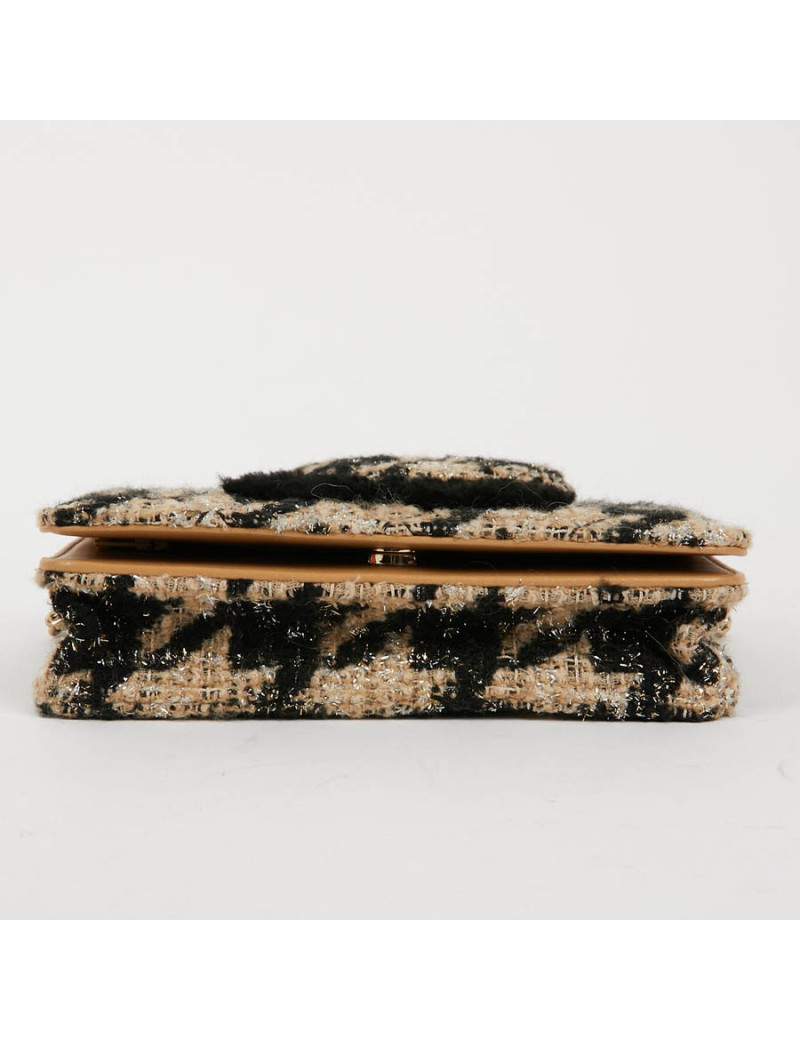 Sac en tweed CHANEL beige et noir