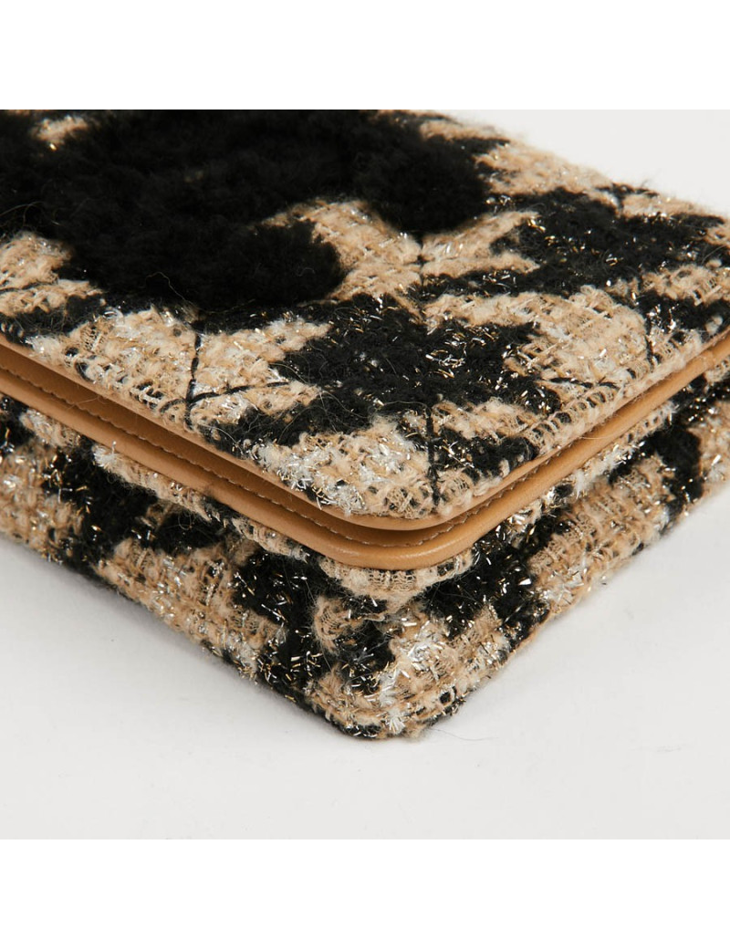 Sac en tweed CHANEL beige et noir