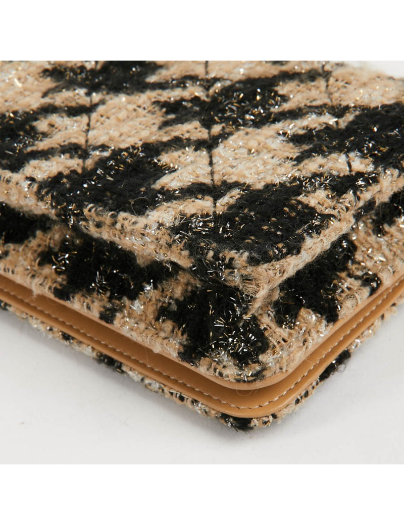 Sac en tweed CHANEL beige et noir