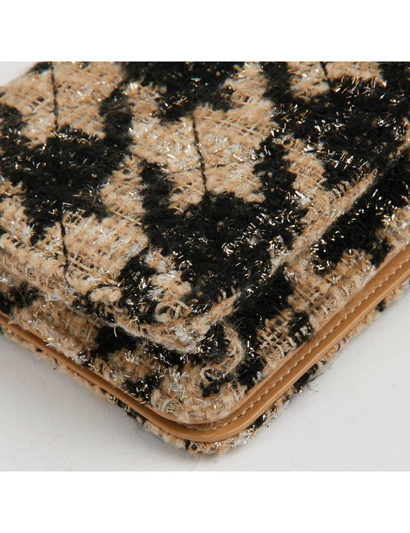Sac en tweed CHANEL beige et noir