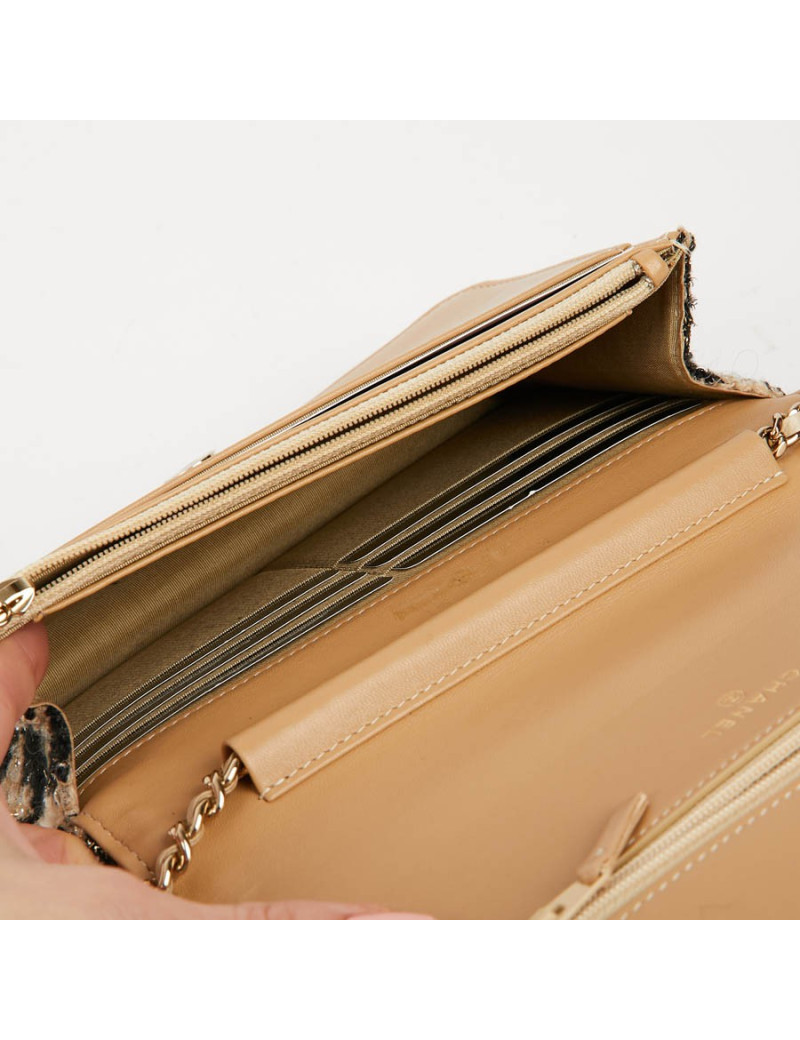 Sac en tweed CHANEL beige et noir