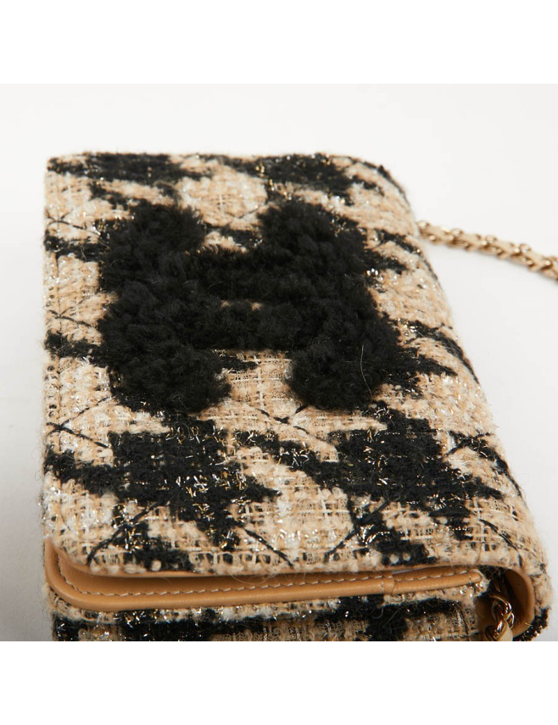 Sac en tweed CHANEL beige et noir