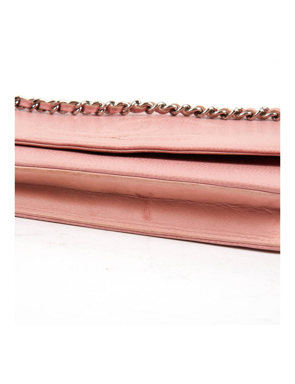 CHANEL Wallet on Chain in Grained Pink Leather