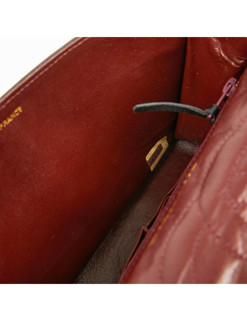 Sac couture vintage CHANEL en cuir d'agneau noir 