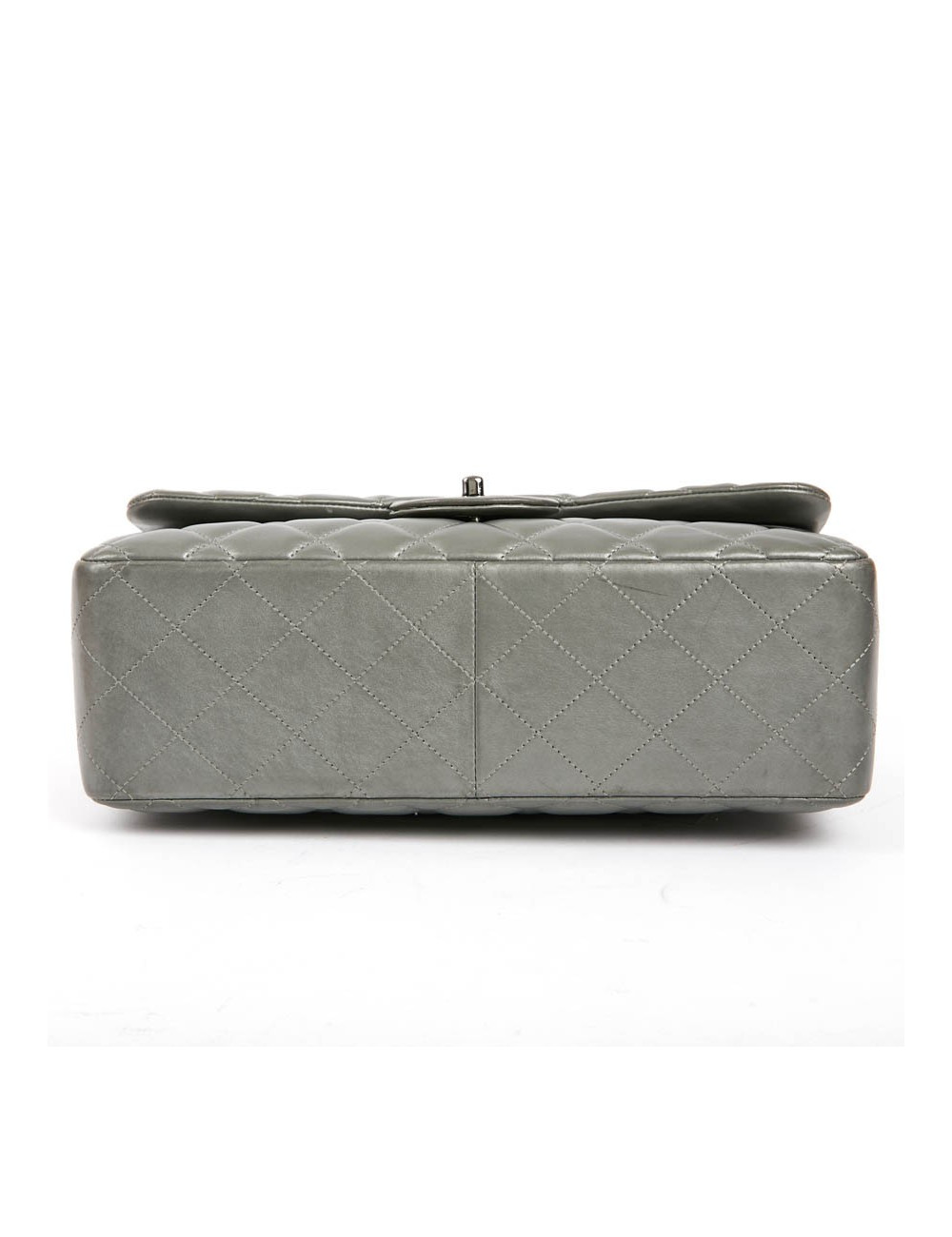 Sac classique CHANEL double rabat argenté