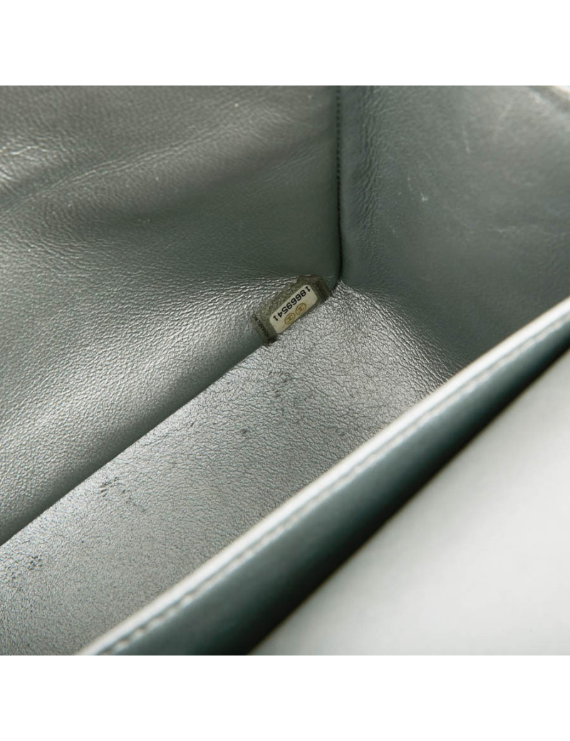 Sac classique CHANEL double rabat argenté