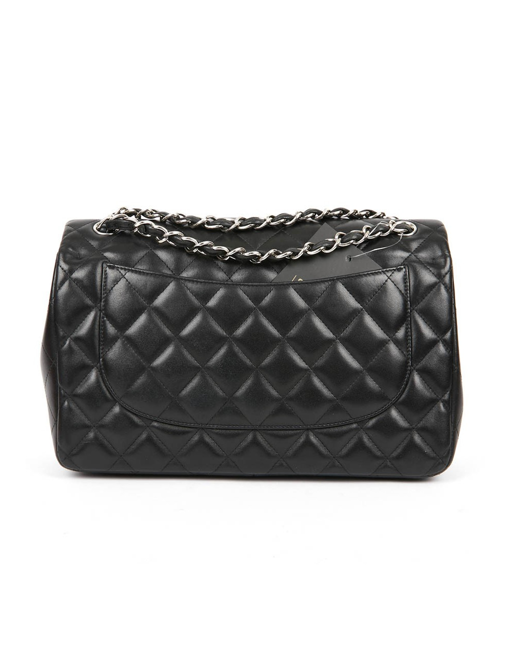 Grand sac classique CHANEL cuir d'agneau bijouterie argent