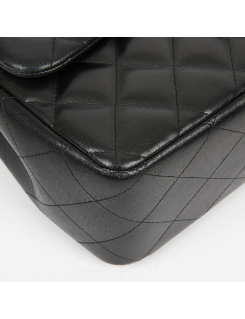 Grand sac classique CHANEL cuir d'agneau bijouterie argent