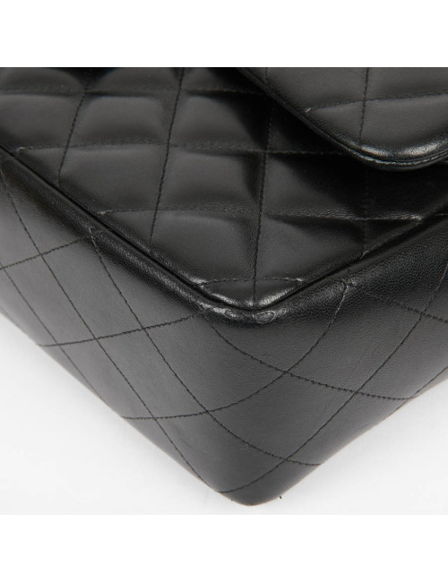 Grand sac classique CHANEL cuir d'agneau bijouterie argent