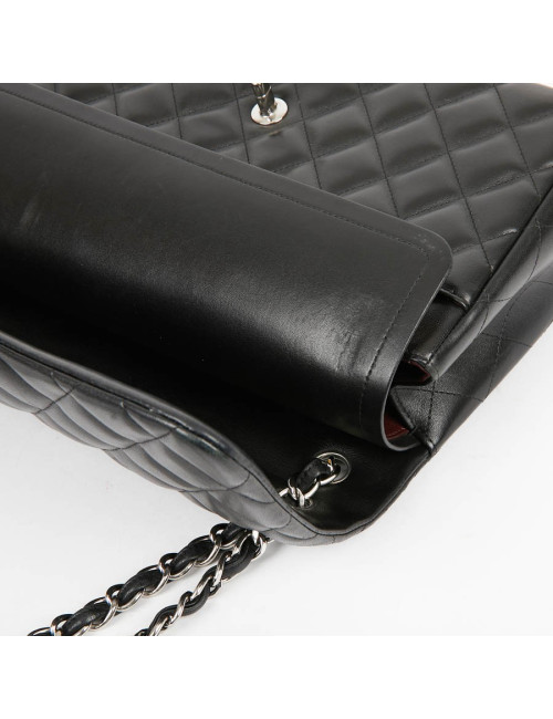 Grand sac classique CHANEL cuir d'agneau bijouterie argent