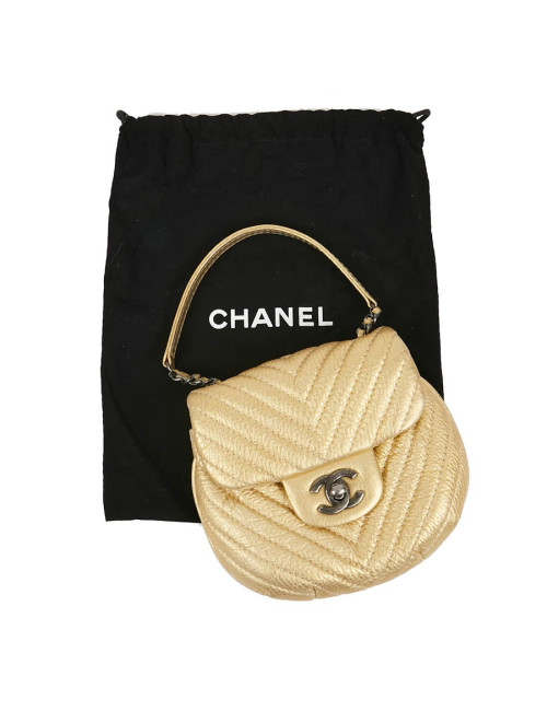 Sac CHANEL bandoulière cuir jaune