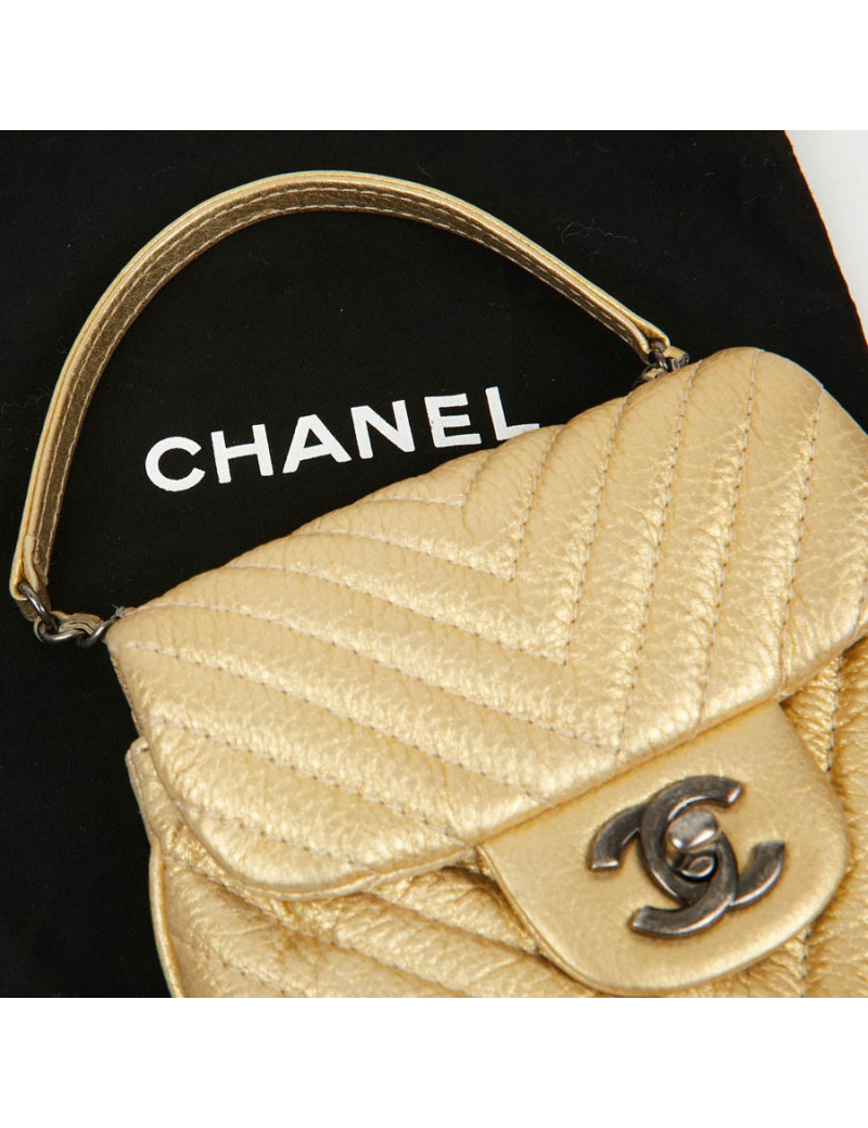 Sac CHANEL bandoulière cuir jaune