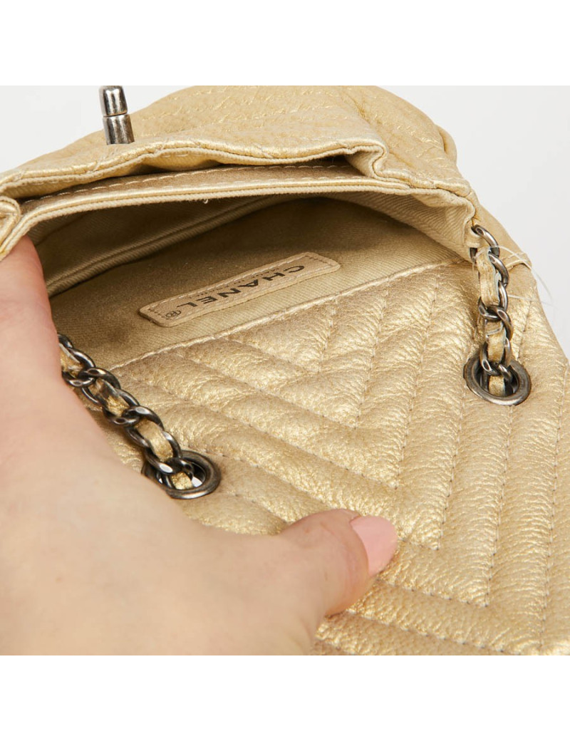 Sac CHANEL bandoulière cuir jaune