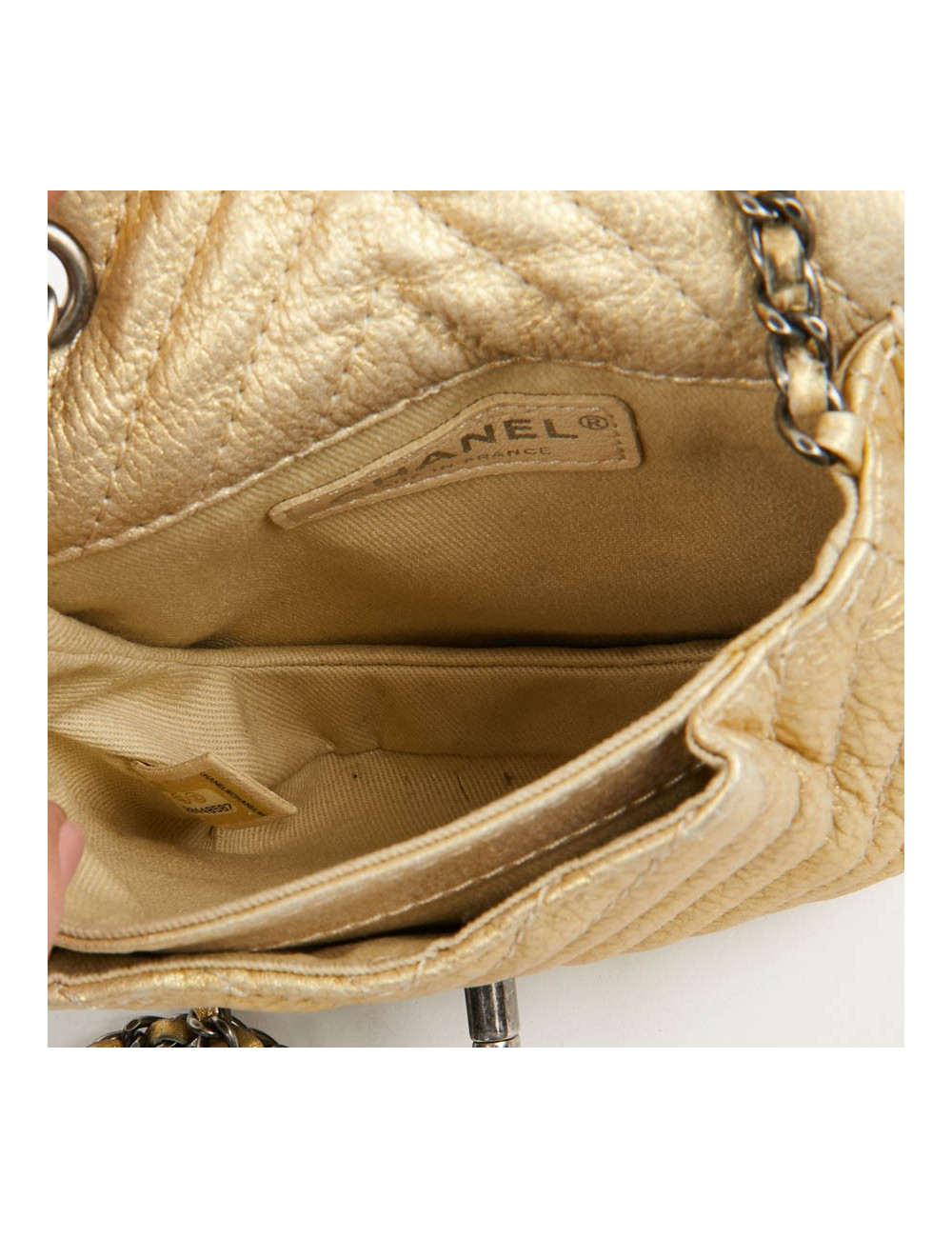 Sac CHANEL bandoulière cuir jaune