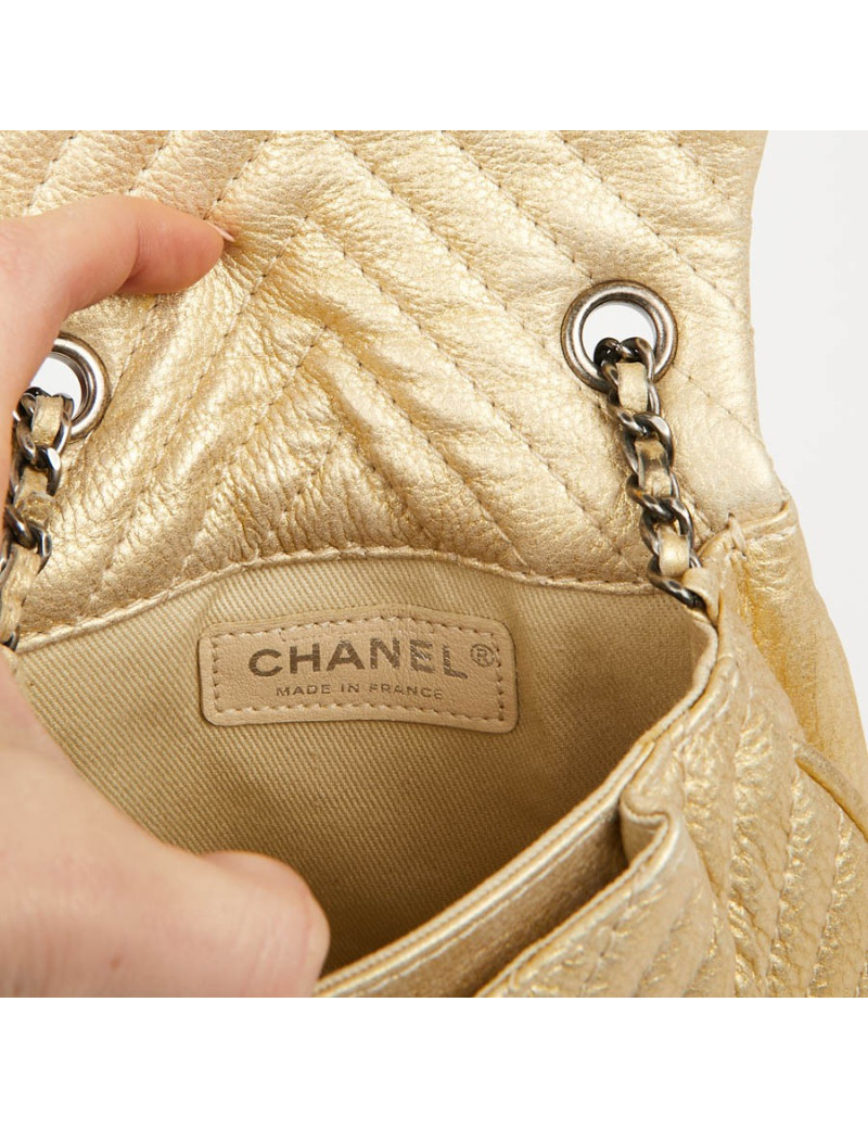 Sac CHANEL bandoulière cuir jaune