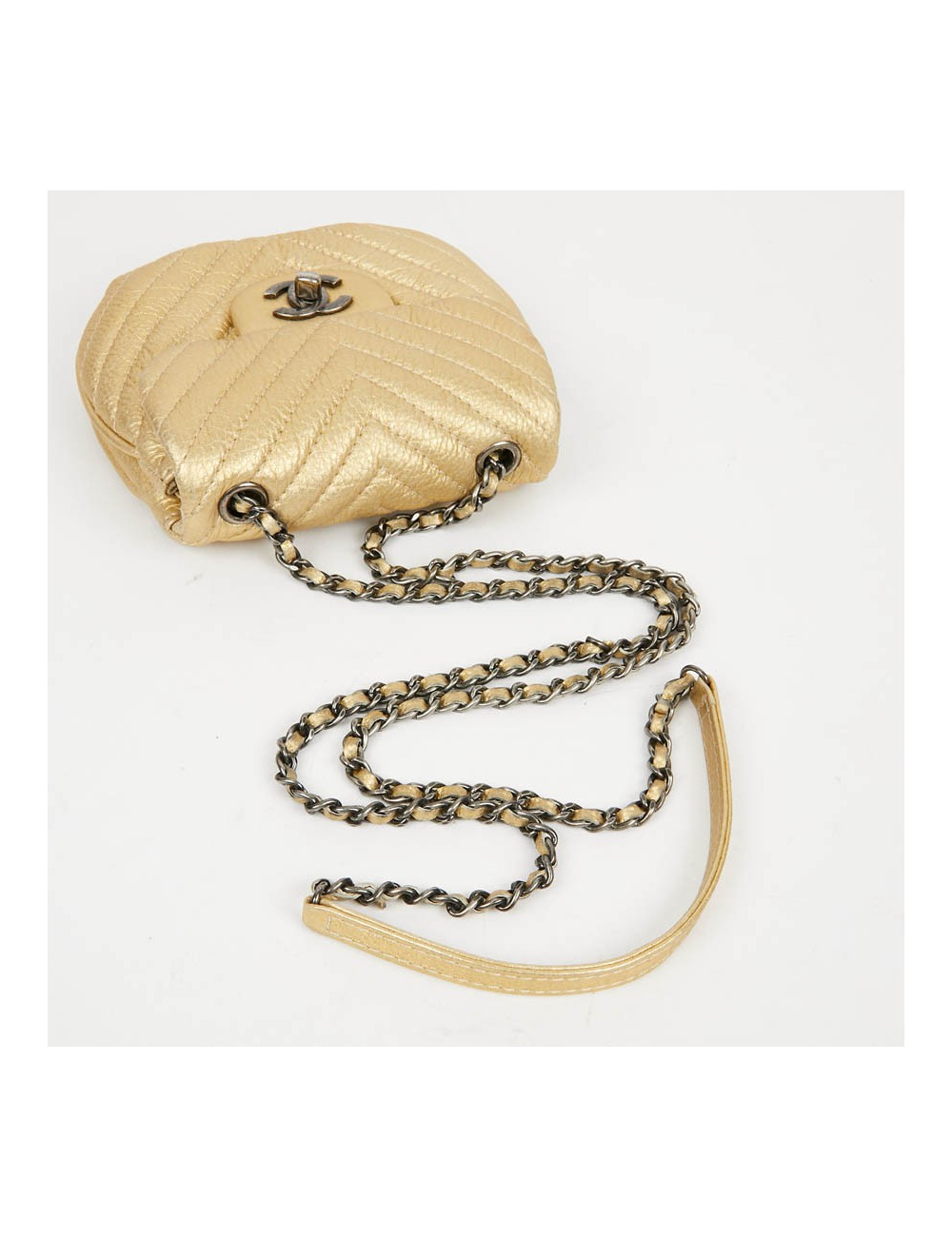 Sac CHANEL bandoulière cuir jaune