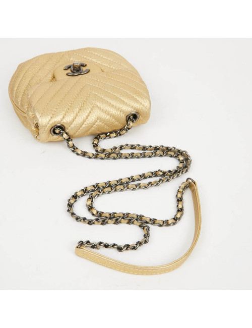 Sac CHANEL bandoulière cuir jaune