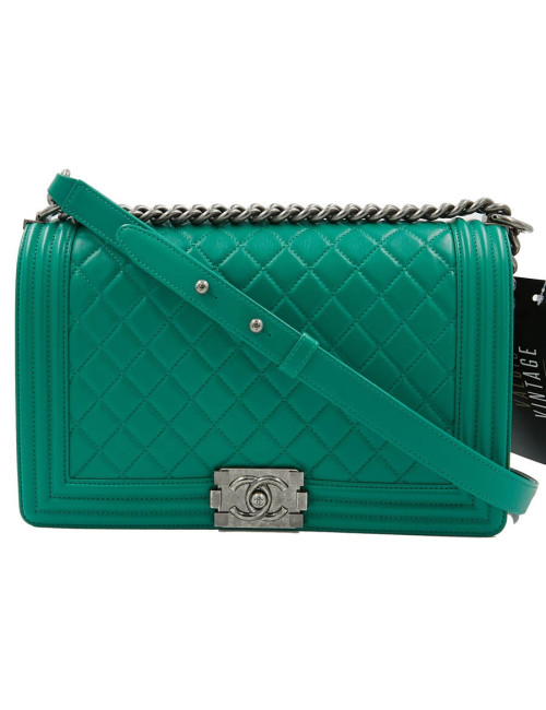 Sac Boy CHANEL cuir vert