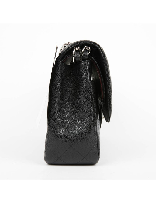 Sac Jumbo CHANEL cuir grainé noir