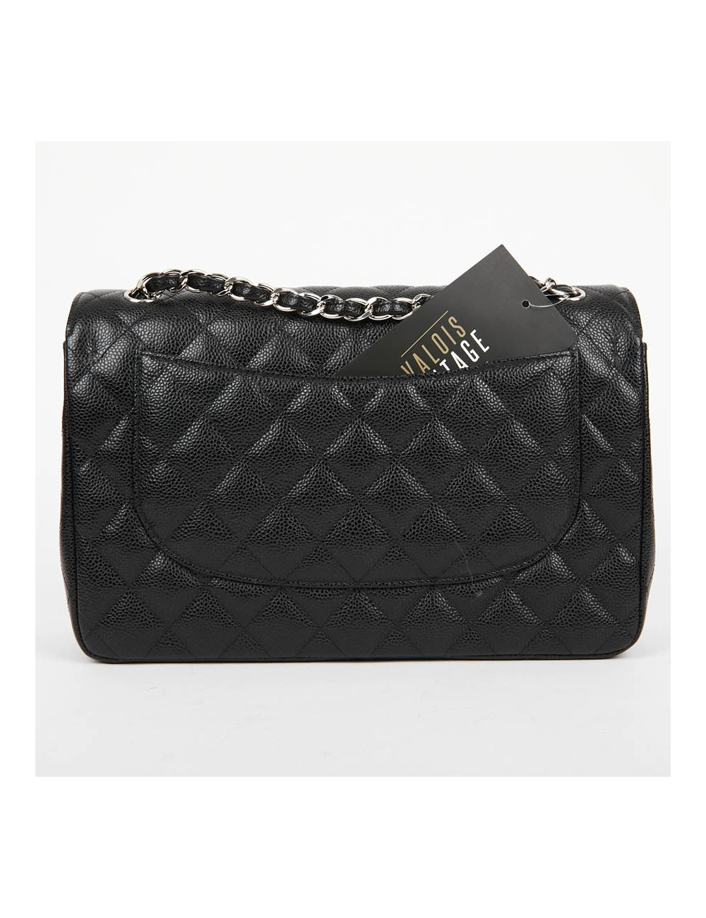 Sac Jumbo CHANEL cuir grainé noir