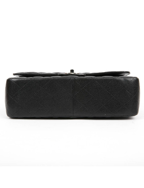 Sac Jumbo CHANEL cuir grainé noir