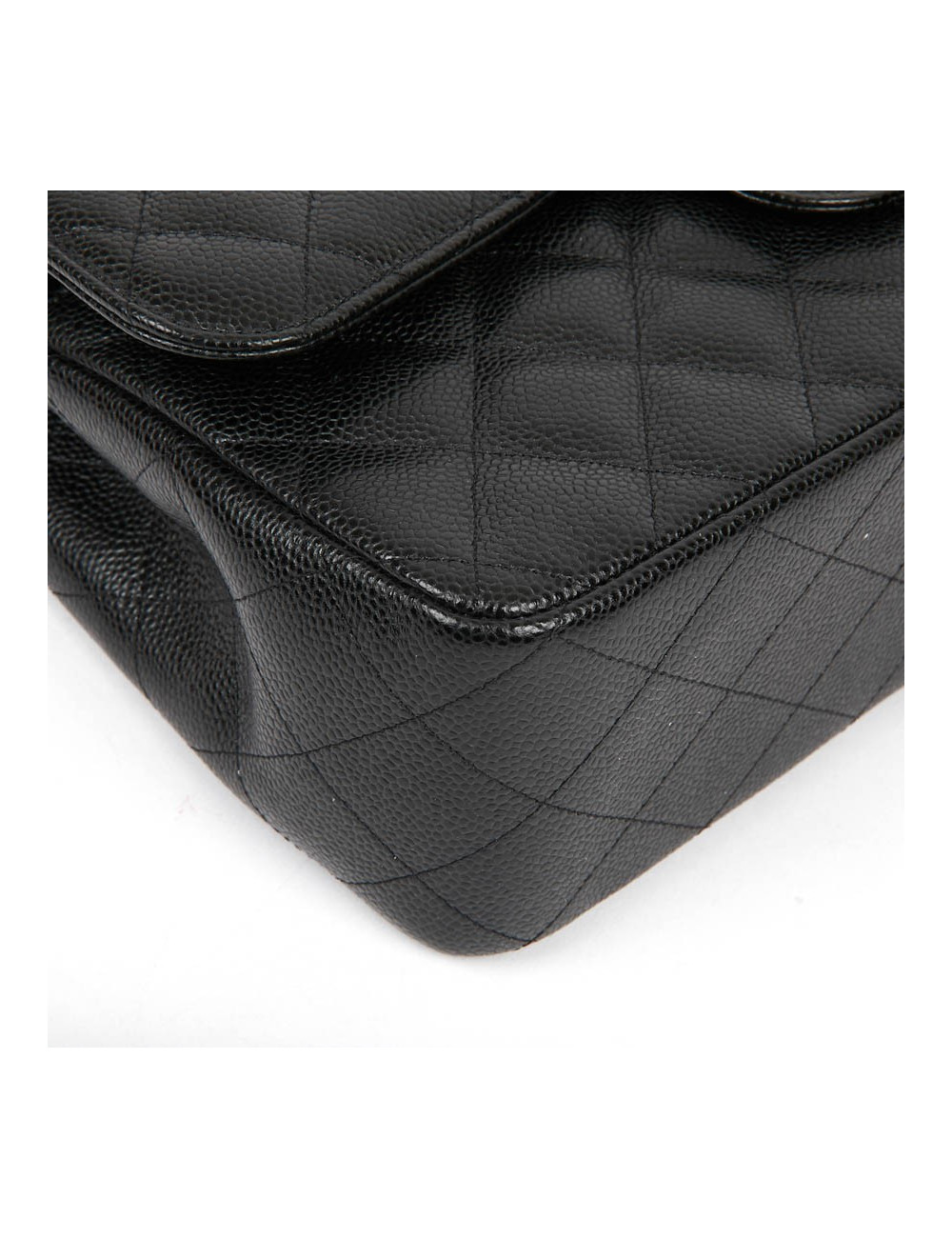 Sac Jumbo CHANEL cuir grainé noir