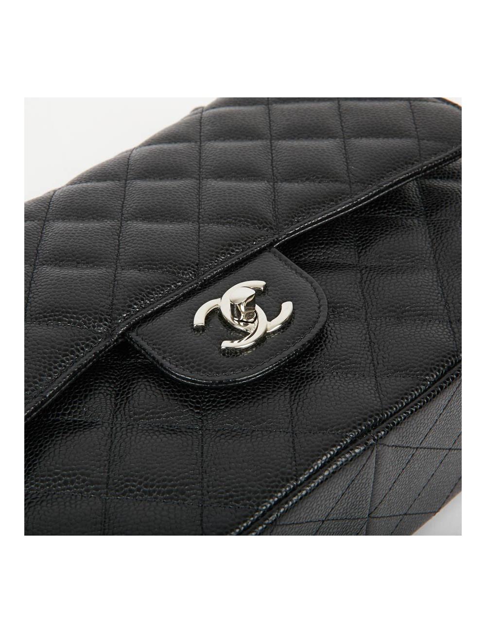 Sac Jumbo CHANEL cuir grainé noir