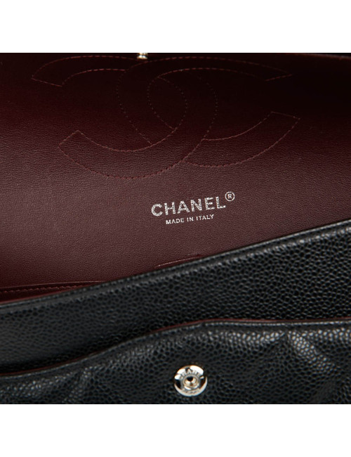 Sac Jumbo CHANEL cuir grainé noir