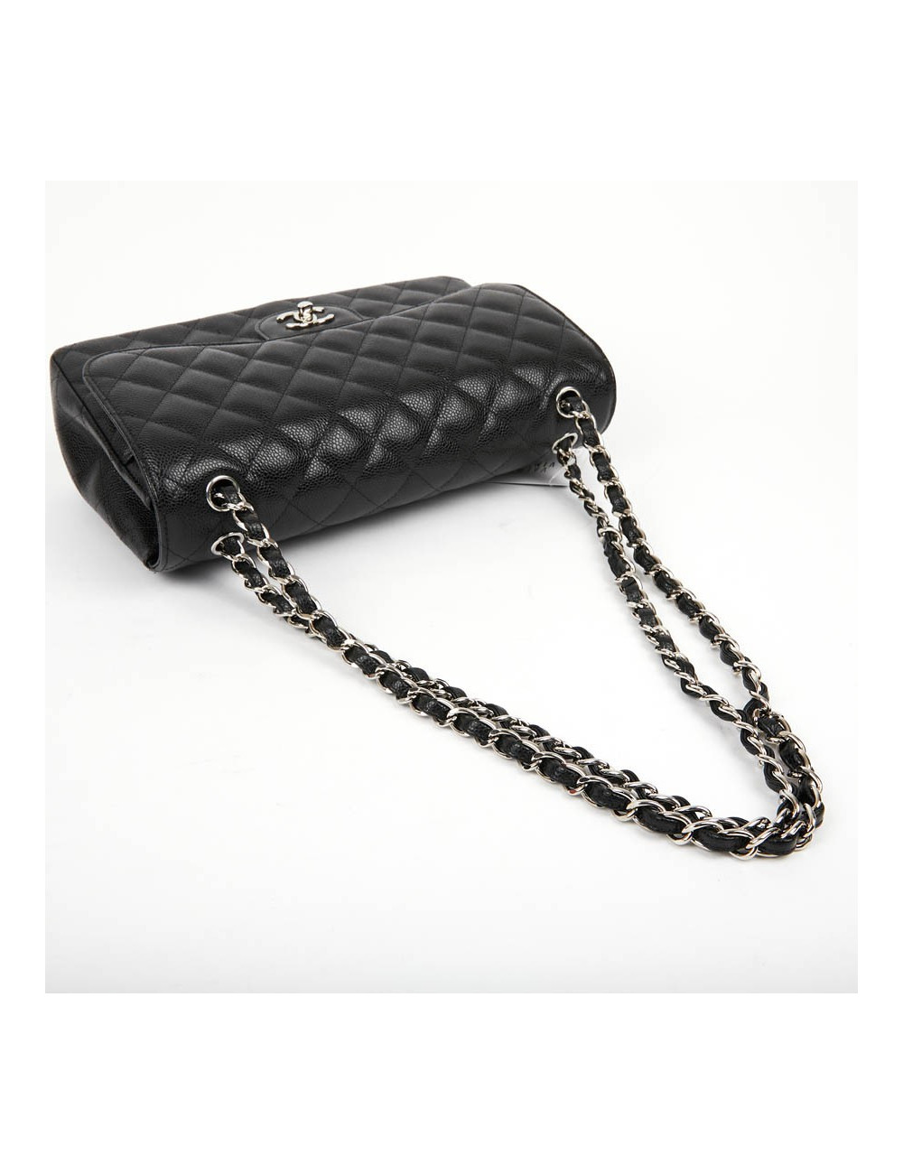 Sac Jumbo CHANEL cuir grainé noir
