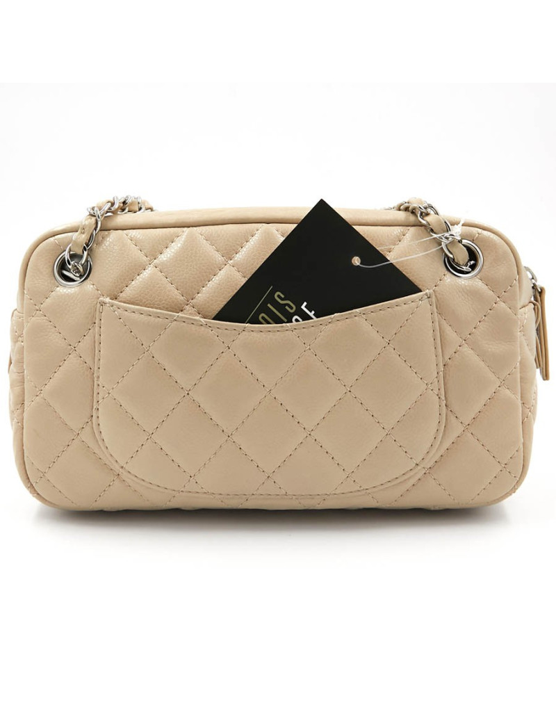 Sac CHANEL Caméra cuir beige