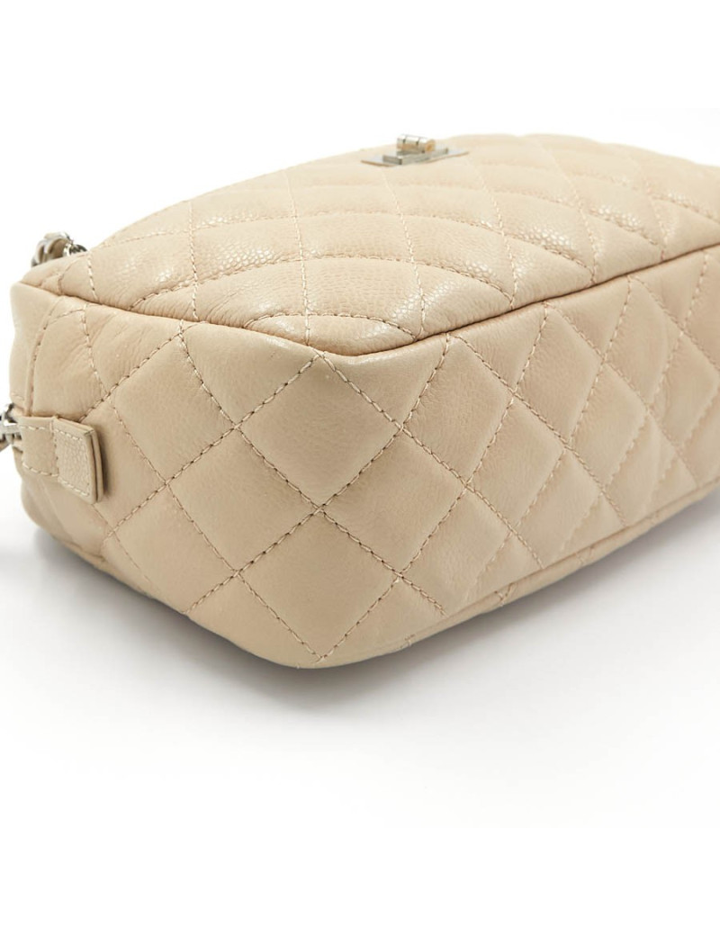 Sac CHANEL Caméra cuir beige