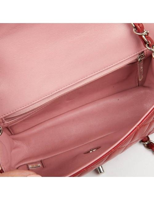 Mini CHANEL Timeless Bag in Tricolor Pink and Red Lambskin Leather
