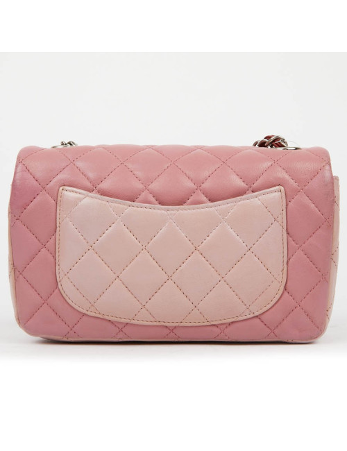 Mini CHANEL Timeless Bag in Tricolor Pink and Red Lambskin Leather