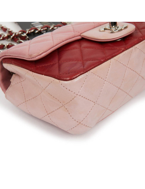 Mini timeless CHANEL cuir d'agneau matelassé tricolore