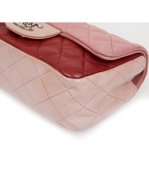 Mini CHANEL Timeless Bag in Tricolor Pink and Red Lambskin Leather