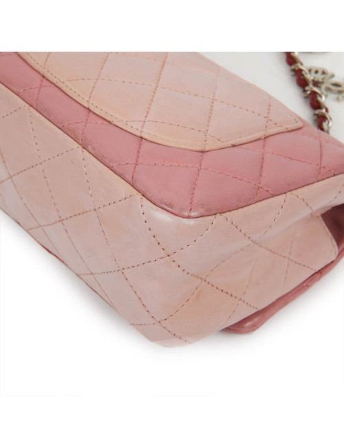 Mini CHANEL Timeless Bag in Tricolor Pink and Red Lambskin Leather
