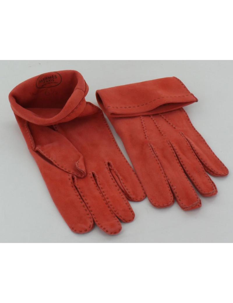 Gants HERMES en veau velours
