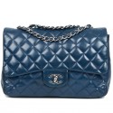 CHANEL Large Timeless Bag in Blue Lambskin Leather
