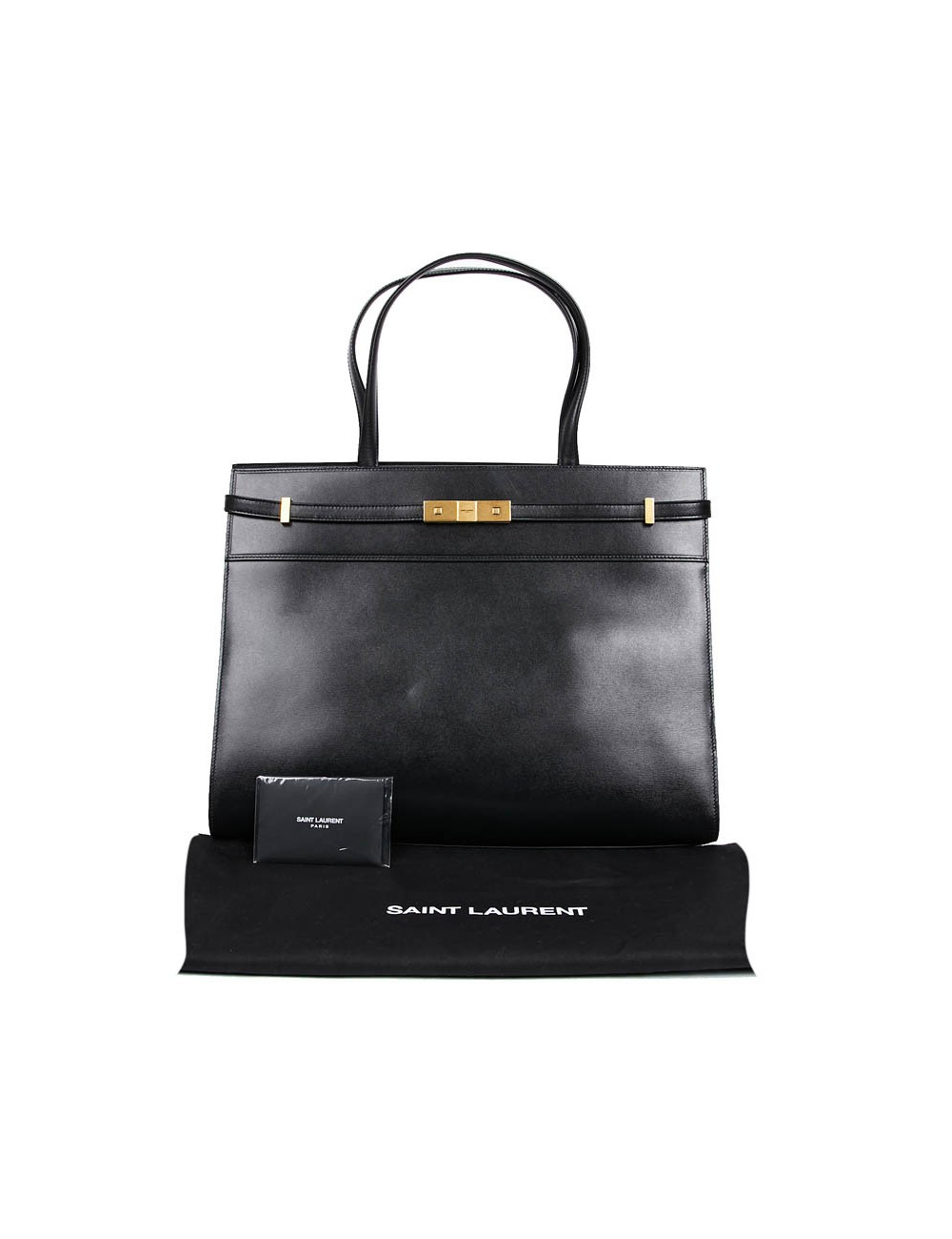 Sac noir SAINT LAURENT Manhattan large shopping en cuir noir