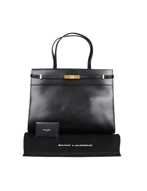 Sac noir SAINT LAURENT Manhattan large shopping en cuir noir