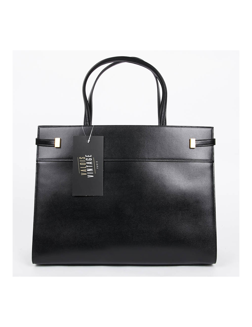 Sac Manhattan SAINT LAURENT medium shopping en cuir noir