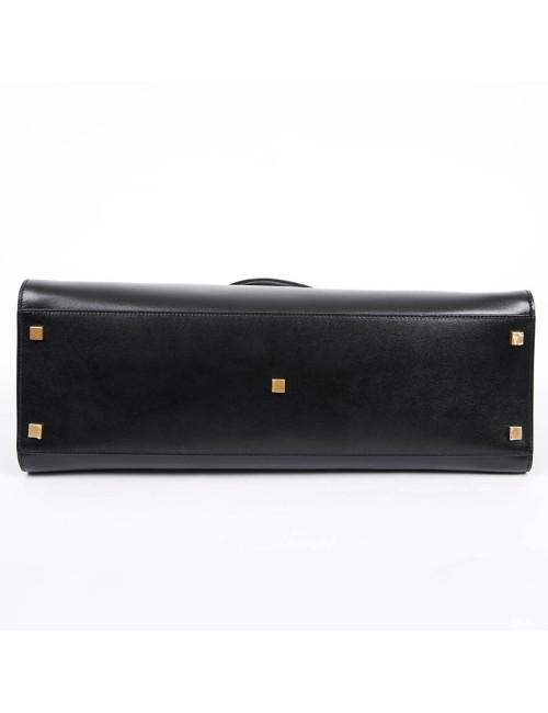 Sac Manhattan SAINT LAURENT medium shopping en cuir noir