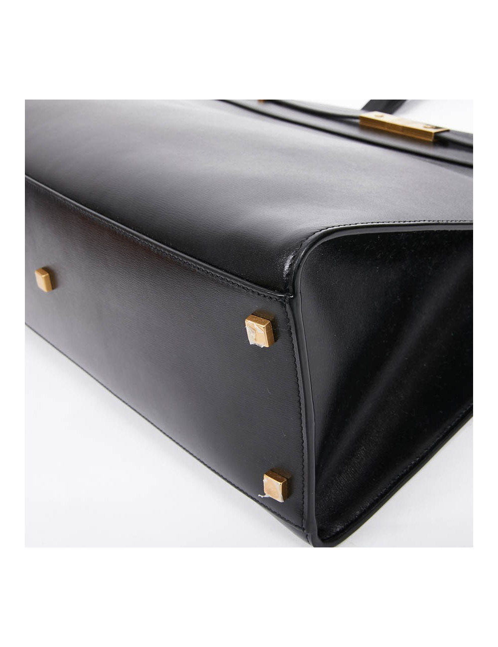 Sac Manhattan SAINT LAURENT medium shopping en cuir noir