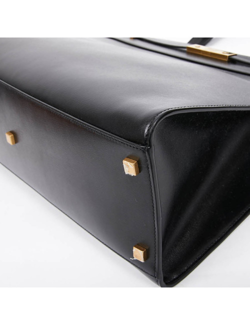 Sac Manhattan SAINT LAURENT medium shopping en cuir noir