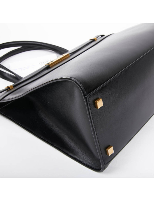 Sac Manhattan SAINT LAURENT medium shopping en cuir noir